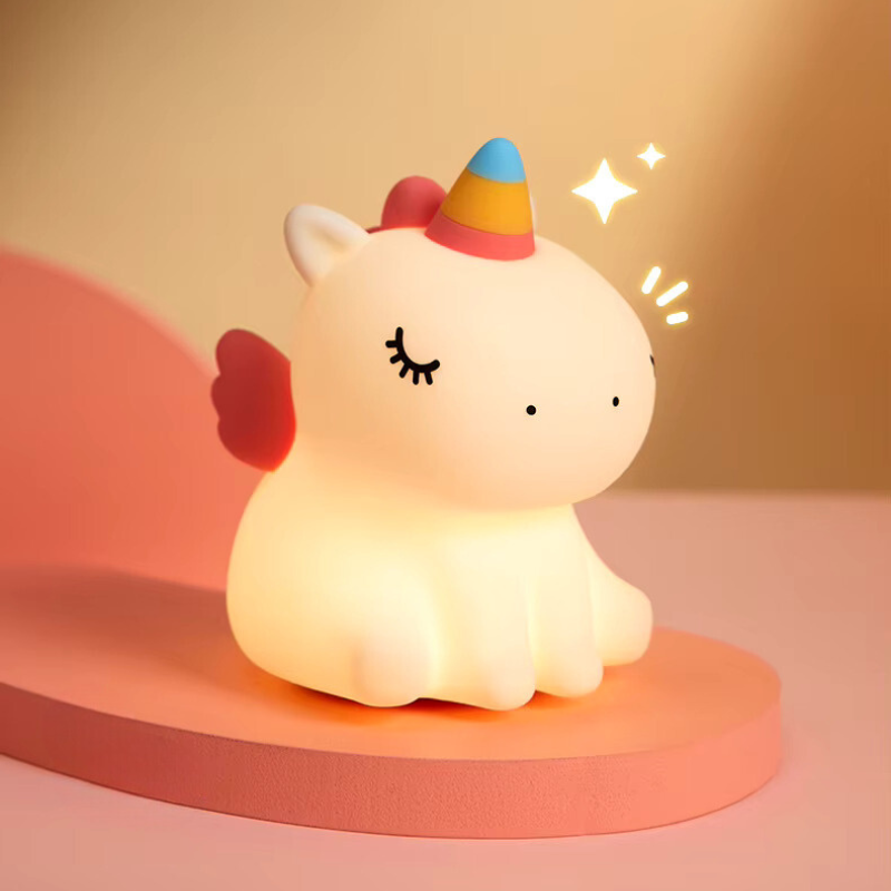 Veilleuse bébé et enfant licorne en silicone