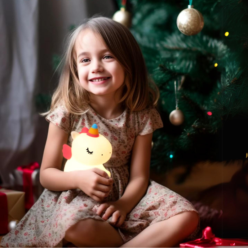 Veilleuse bébé et enfant licorne en silicone
