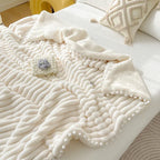 Couverture "Toscane" en Fausse Fourrure de Lapin – Nuance Blanc Ivoire Plaid chambre, Couvertures, Couvertures adulte, Couvertures enfant, linge de lit