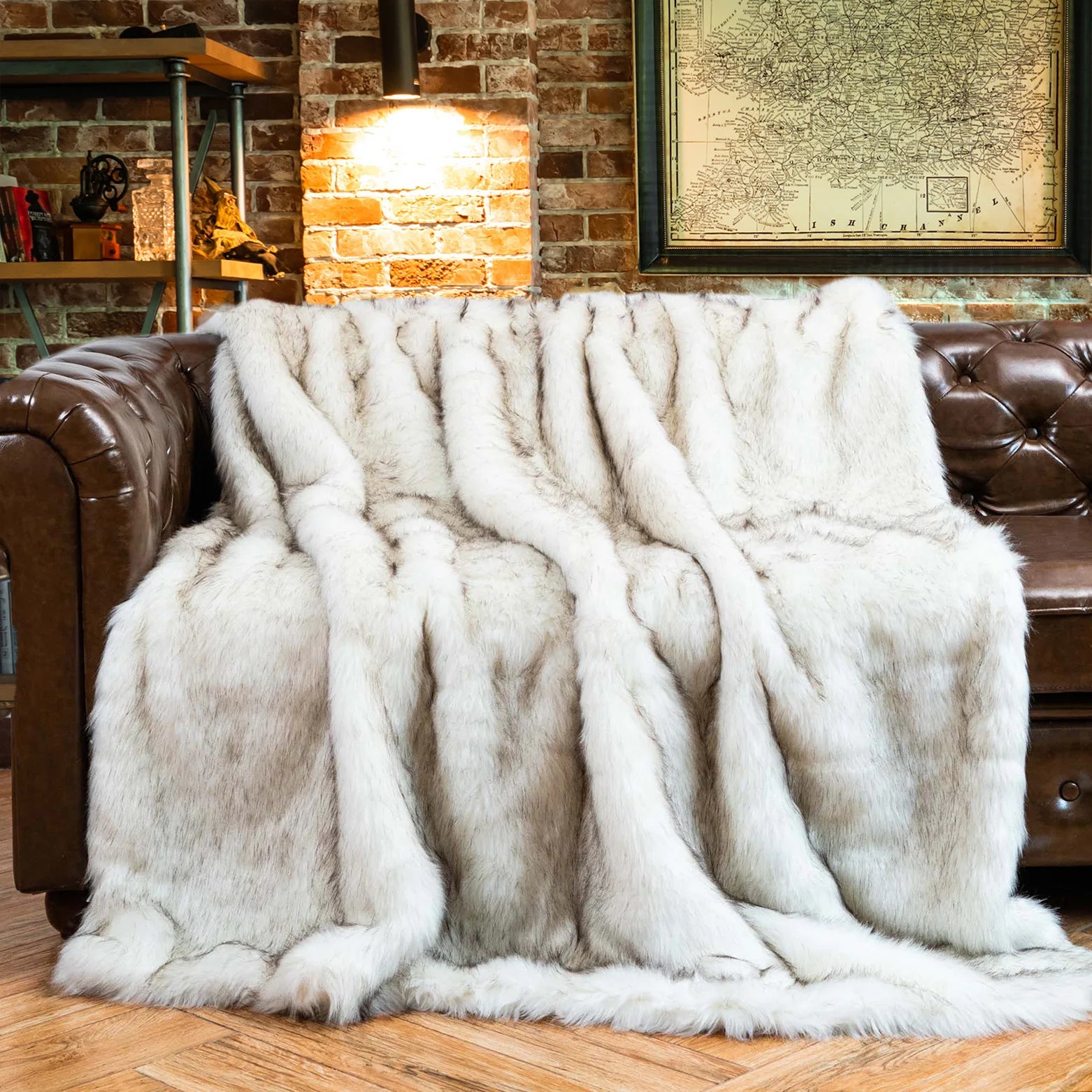 Plaid et Couverture Luxueuse en Fausse Fourrure - Imitation Fourrure de Loup Couverture chambre, Couvertures, Couvertures adulte, linge de lit