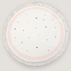 Tapis Rond avec Pois Multicolores avec Franges Tapis 