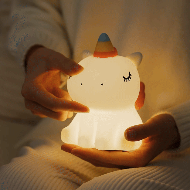 Veilleuse bébé et enfant licorne en silicone