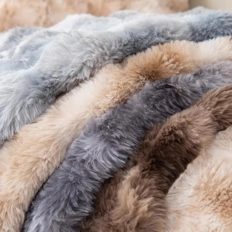 Housse de canapé élégante en fausse fourrure de lapin plusieurs couleurs pour un intérieur chic et tendre